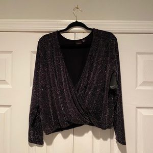 FREE PRESS wrap style sparkle long sleeve too
